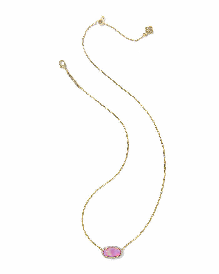 Kendra Scott Elisa Pave Pink Opalescent Necklace