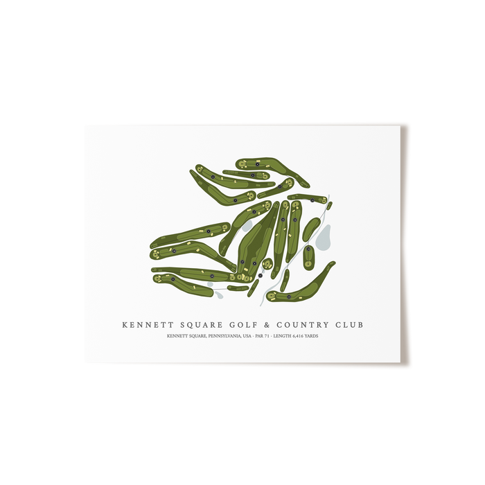 Kennett Square Golf & Country Club | Golf Course Map | Unframed