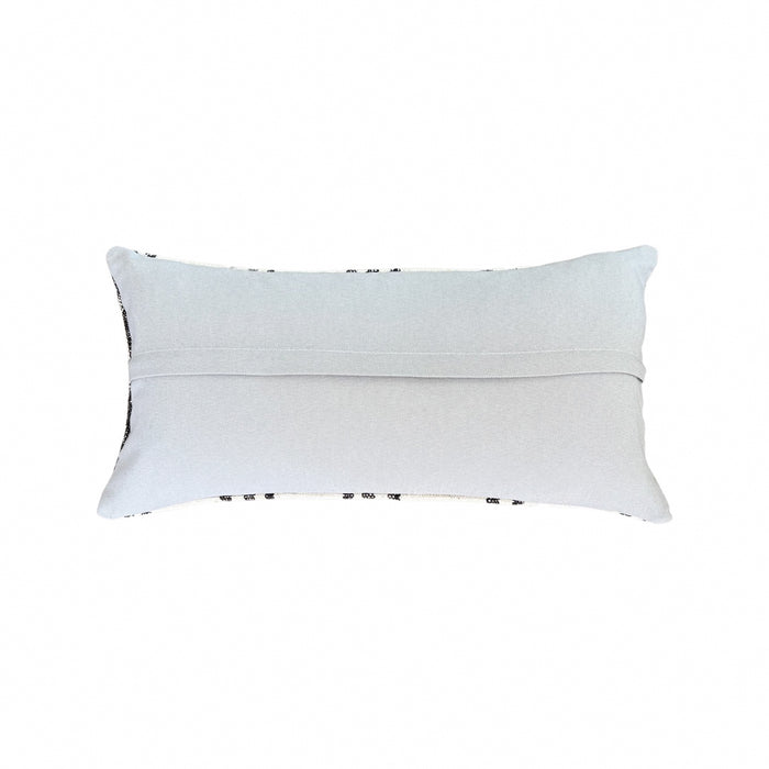 traditional Handmade Turkish kilim pillow cover made with vintage rugs 12x24 black and white stripe