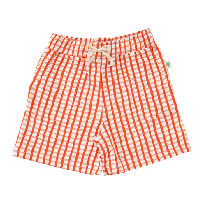 Kids' Cotton Shorts - Pink & Orange Print
