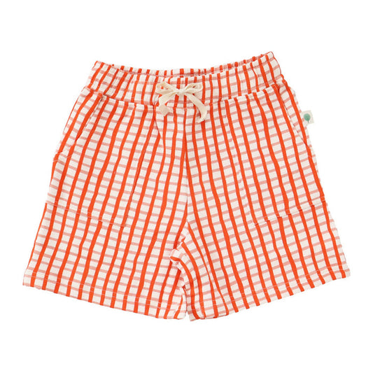 Kids' Cotton Shorts - Pink & Orange Print