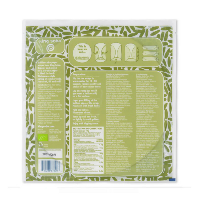 King Soba Organic White Rice Paper 200g