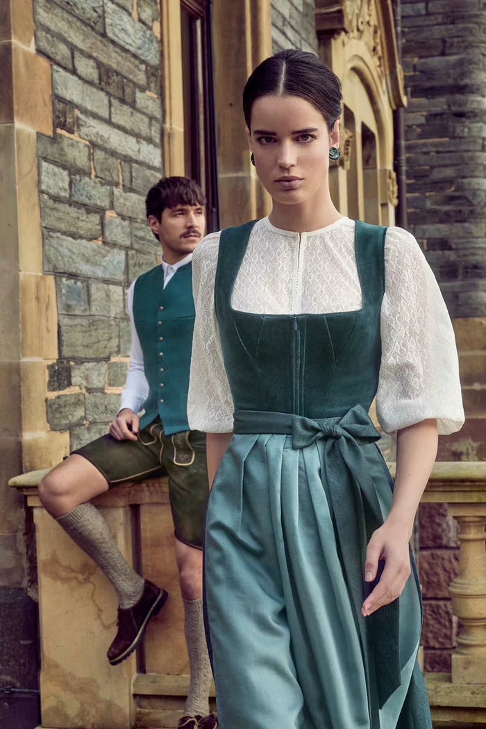 Kruger Long Dirndl 2pcs. 70cm "Lynette" green