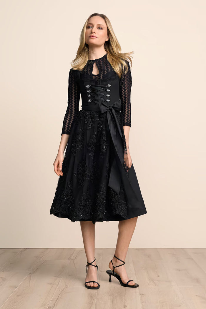Kruger Long Dirndl 2pcs. 70cm "Odile" black