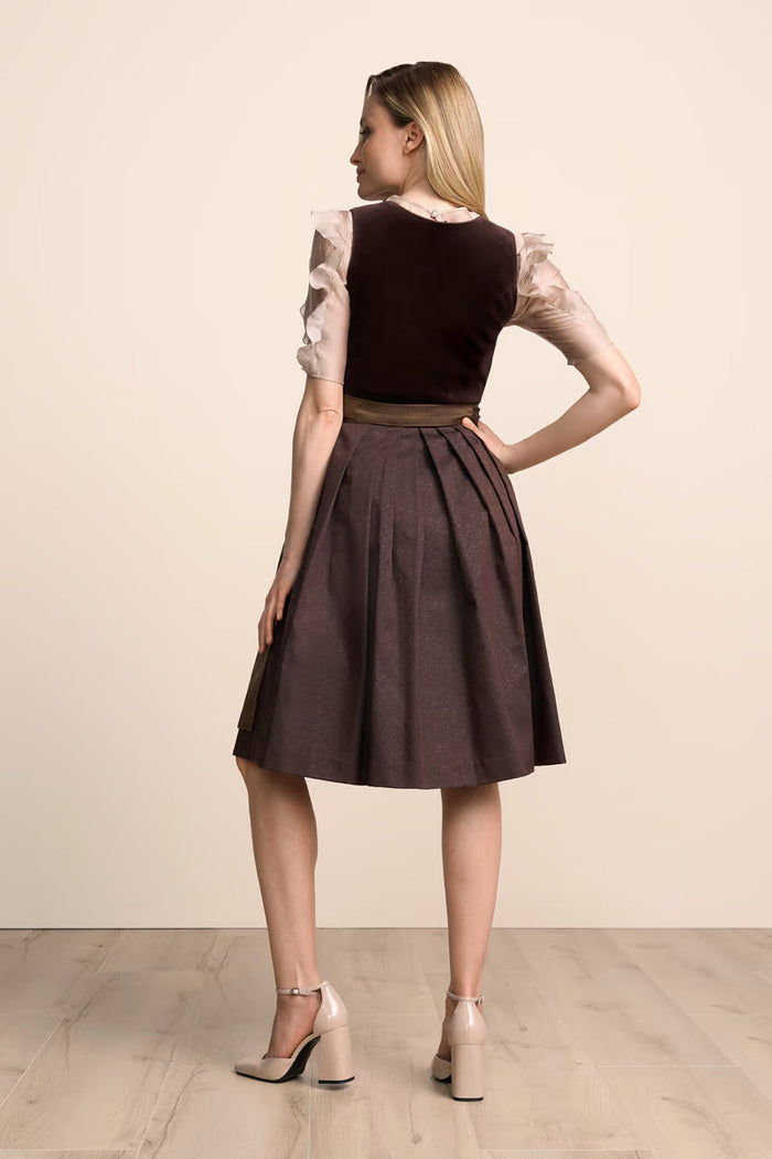 Kruger Midi Dirndl 2pc 60cm "Odile" brown