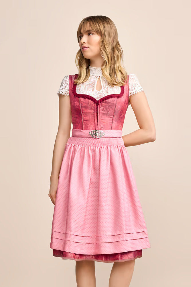 Kruger Midi Dirndl 2pcs. 60cm "Fynia" red (46)