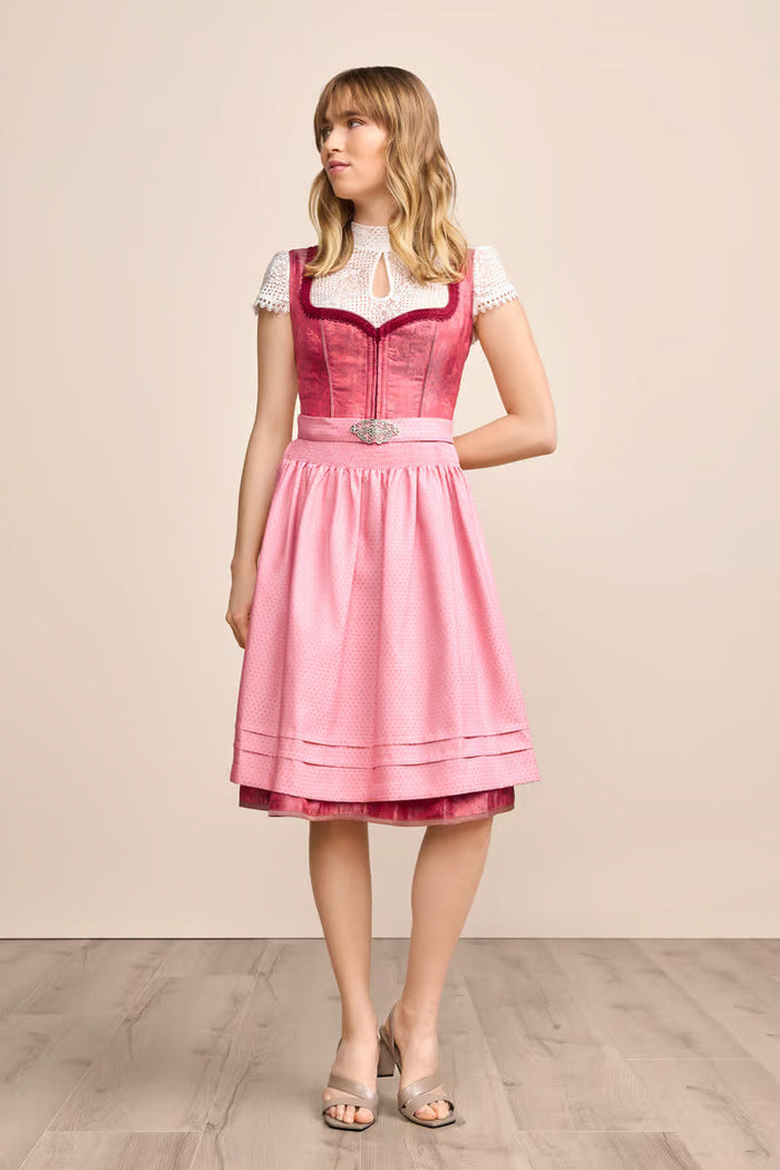 Kruger Midi Dirndl 2pcs. 60cm "Fynia" red (46)