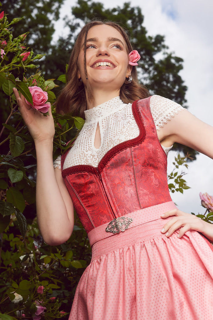 Kruger Midi Dirndl 2pcs. 60cm "Fynia" red (46)