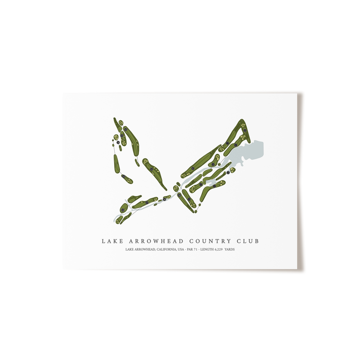 Lake Arrowhead Country Club | Golf Course Map | Unframed