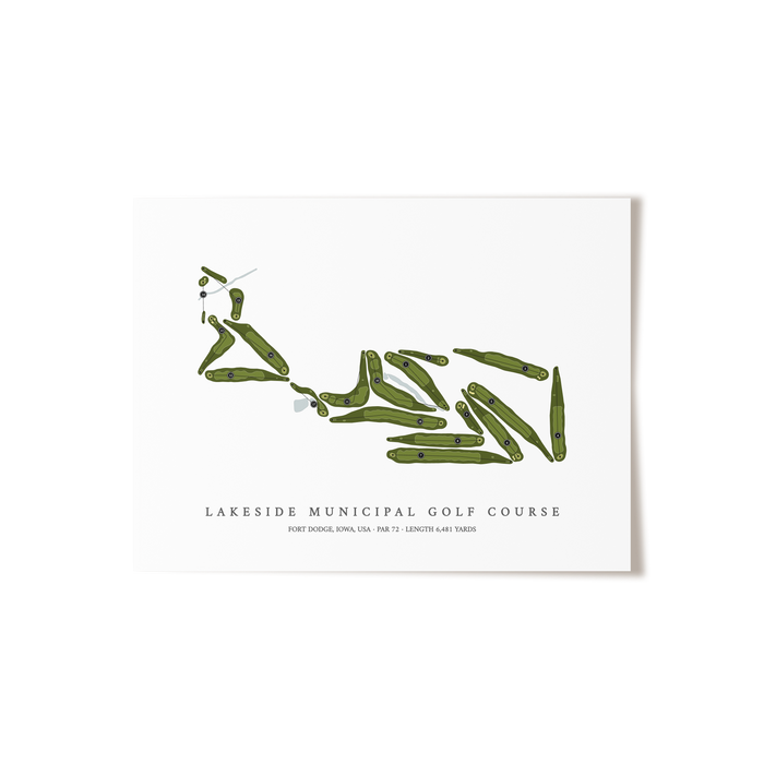 Lakeside Municipal Golf Course | Golf Course Map | Unframed