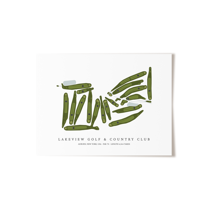 Lakeview Golf & Country Club | Golf Course Map | Unframed