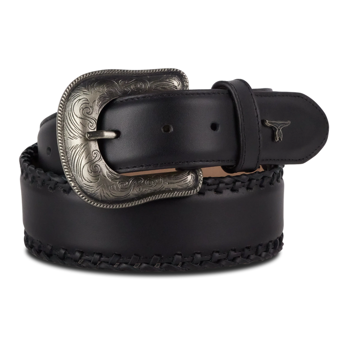 Lane 1.5 Woven Laced Belt with Single Buckle - Jet Black