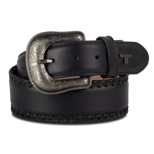 Lane 1.5 Woven Laced Belt with Single Buckle - Jet Black