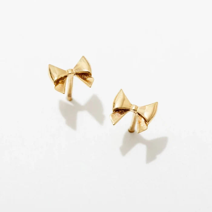 Solid Bow Studs Gold