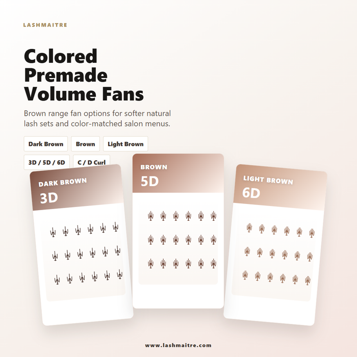 LASHMAITRE Colored Premade Volume Fans - Brown & Accent Lash Fans main product image