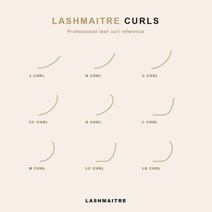 LASHMAITRE Colored Premade Volume Fans - Brown & Accent Lash Fans complete curl guide
