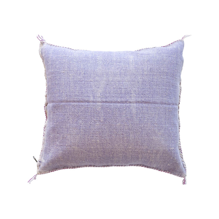 Artisanal Handmade Moroccan embroidered cactus silk sabra lumbar pillow purple handwoven