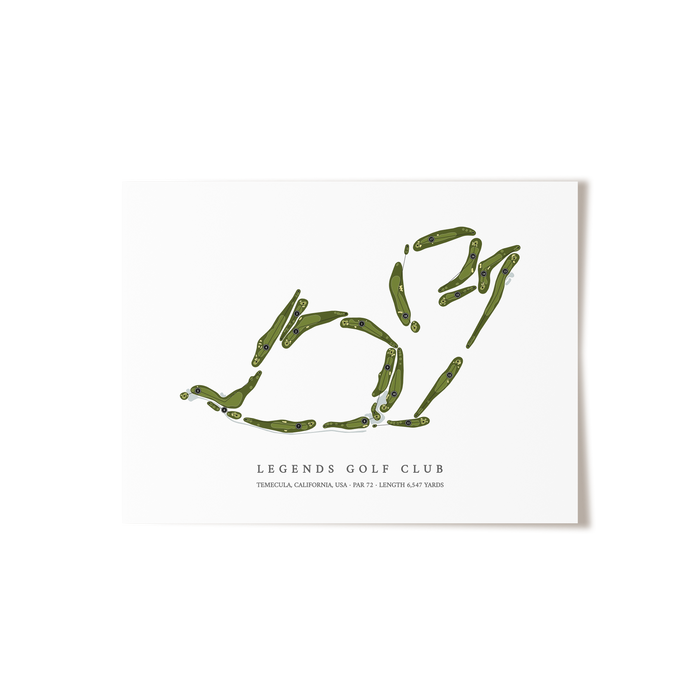 Legends Golf Club | Golf Course Map | Unframed