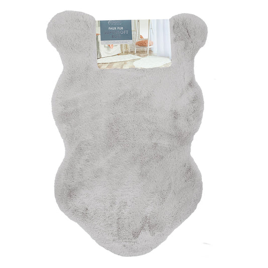 Light Grey Faux Rabbit Fur Rug 50X90Cm 326920-LIGHTGREY
