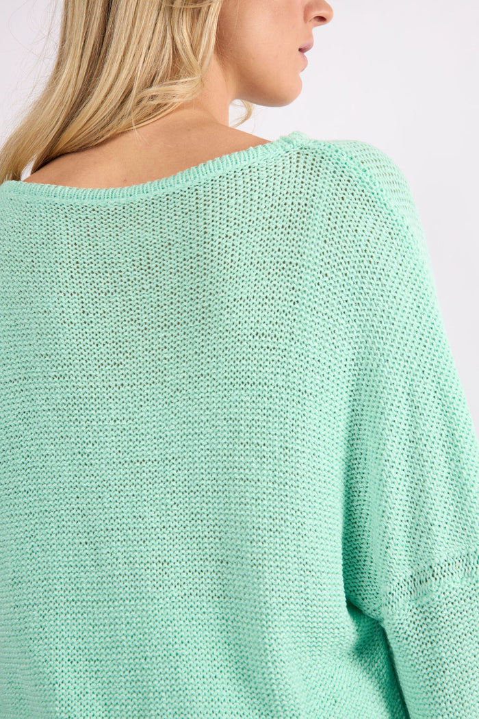 Light Summer Sweater in Aqua