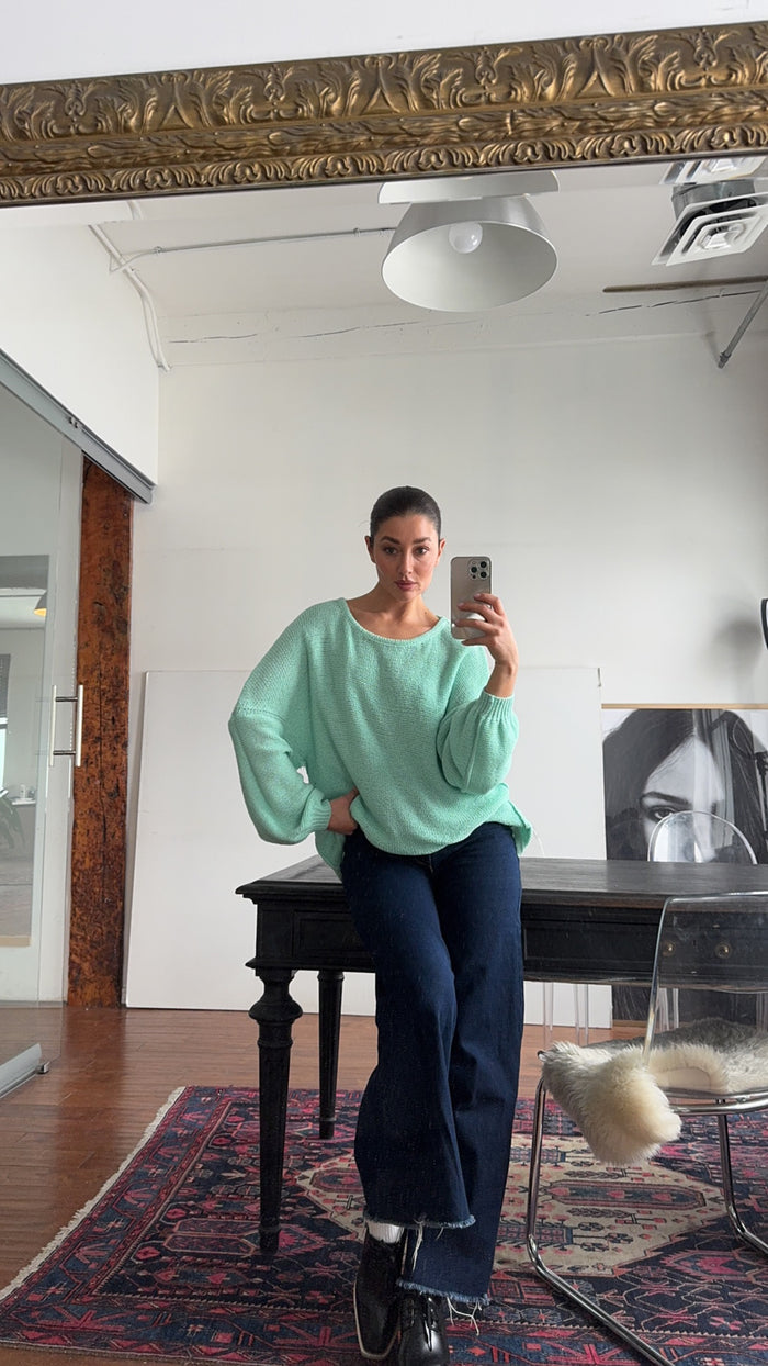 Light Summer Sweater in Aqua