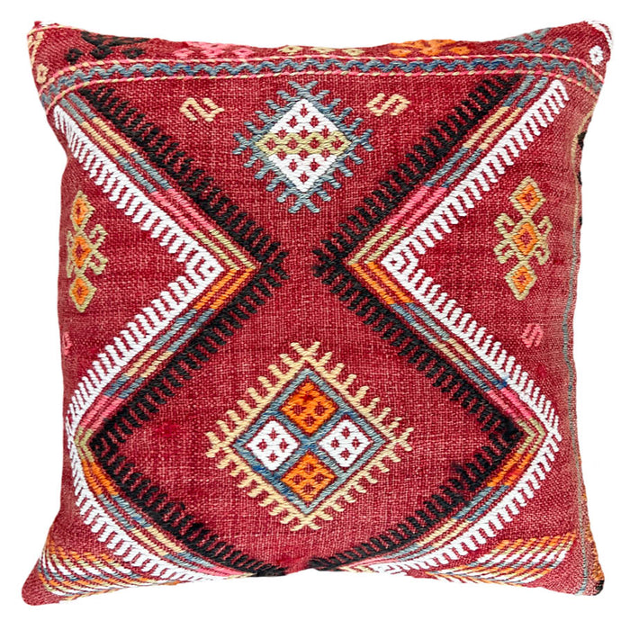 Lil Red Kilim Pillow (16x16)