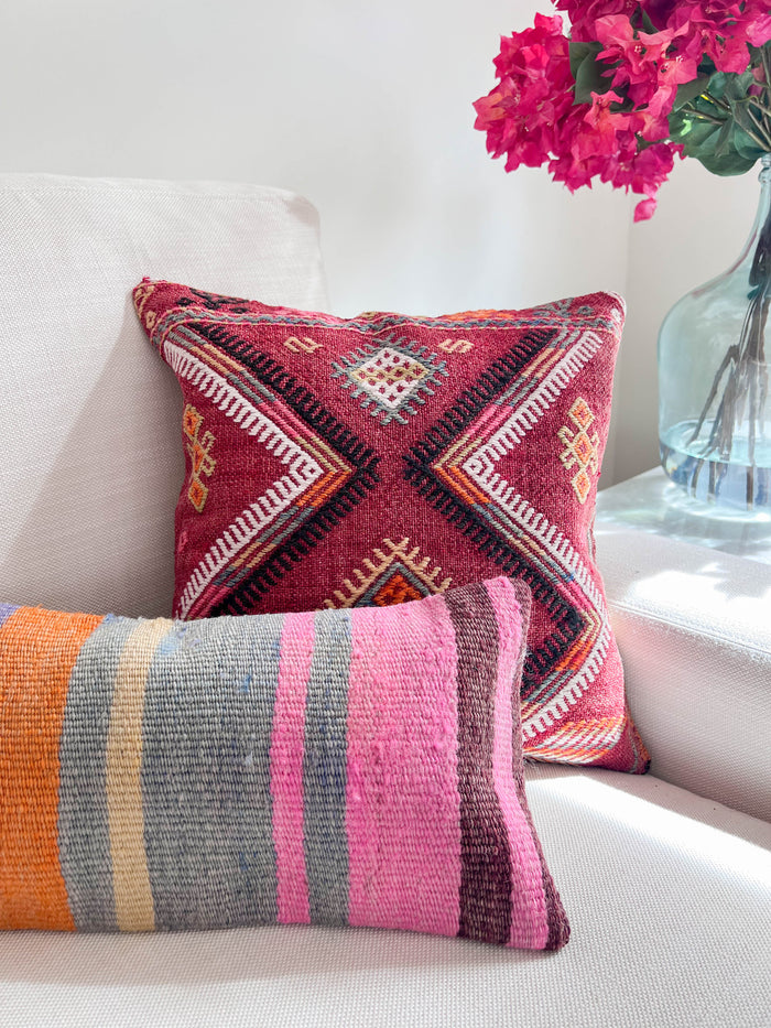 Lil Red Kilim Pillow (16x16)