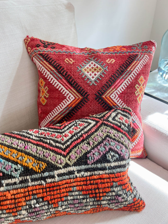 Lil Red Kilim Pillow (16x16)