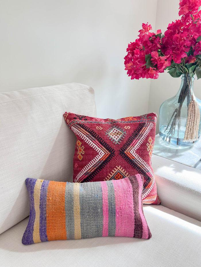Lil Red Kilim Pillow (16x16)