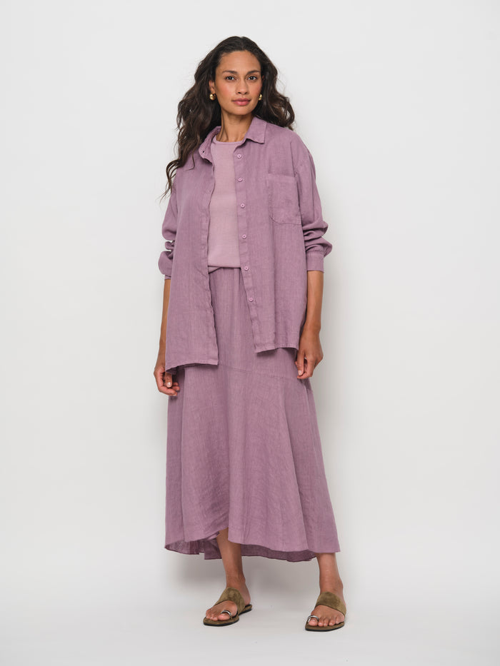 Linen Flounce Skirt