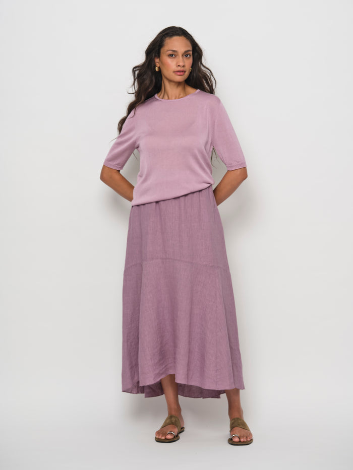 Linen Flounce Skirt