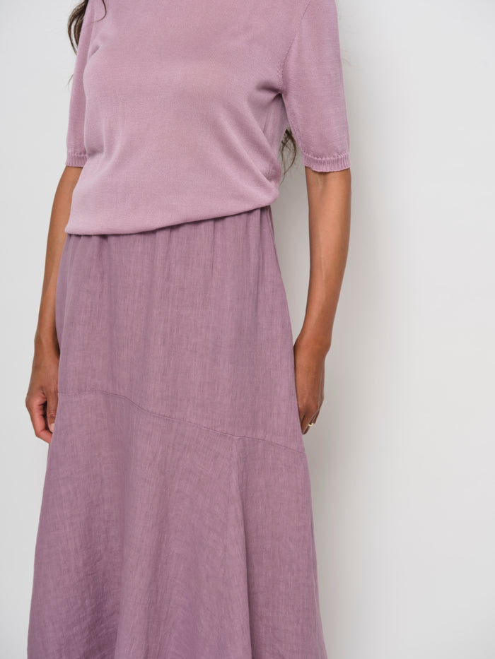 Linen Flounce Skirt