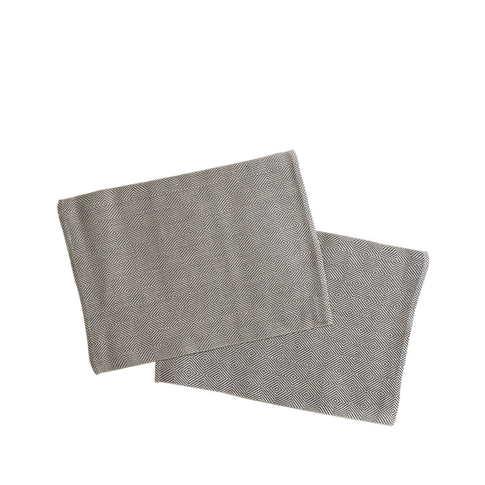 Växbo Lin Linen Rutig Strandrag Placemats in Graphite (Set of 2)