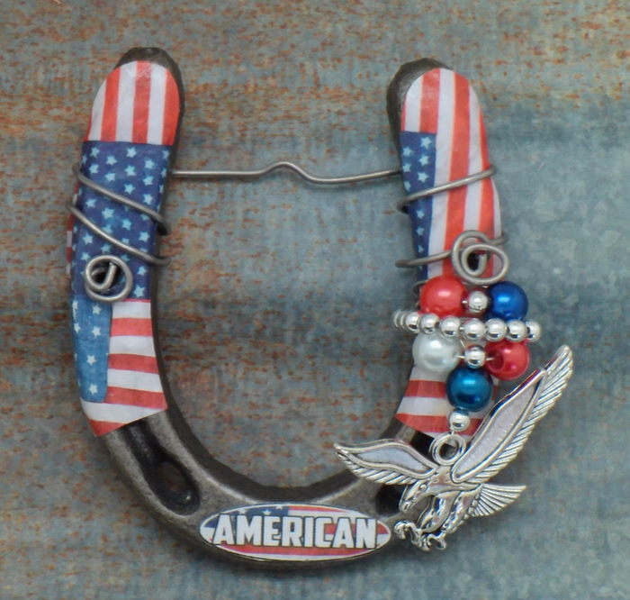 Little Lucky Western Horseshoe- American Flag