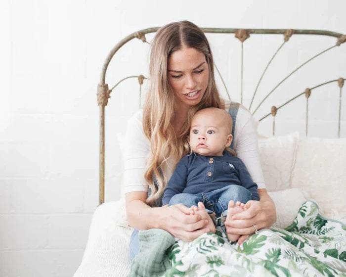 Little Unicorn Cotton Muslin Swaddle - Tropical Leaf