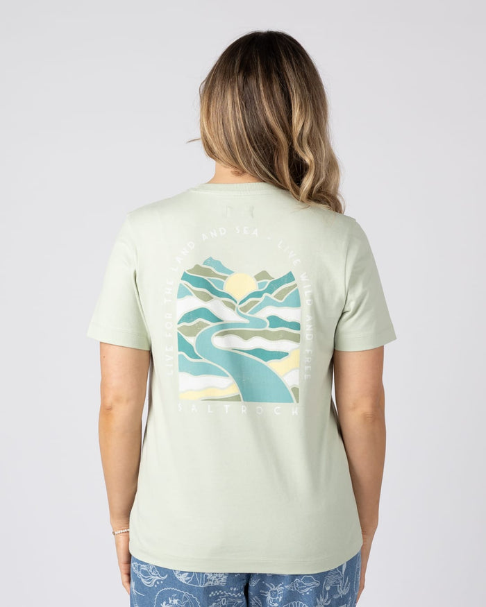 Live Wild Womens Short Sleeve T-Shirt In Light Green