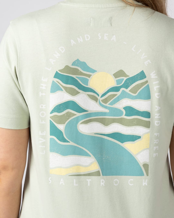 Live Wild Womens Short Sleeve T-Shirt In Light Green