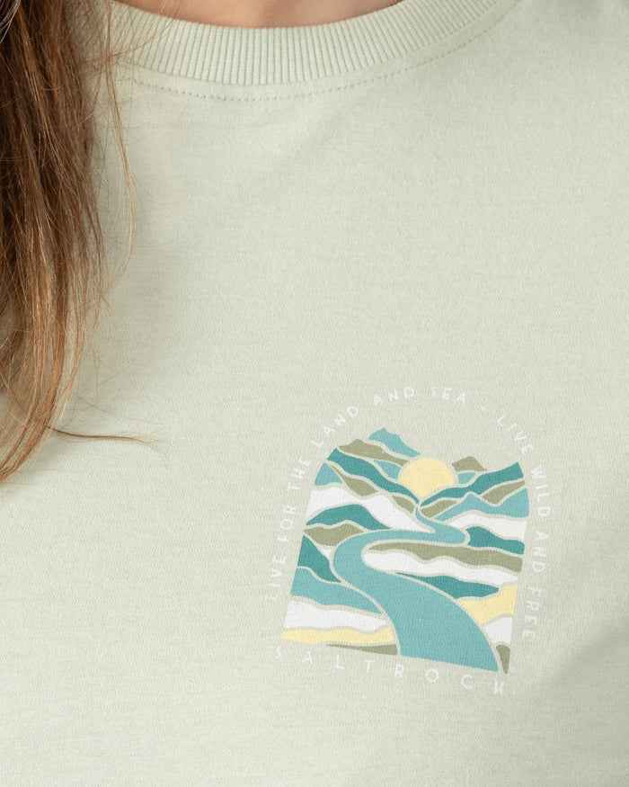 Live Wild Womens Short Sleeve T-Shirt In Light Green