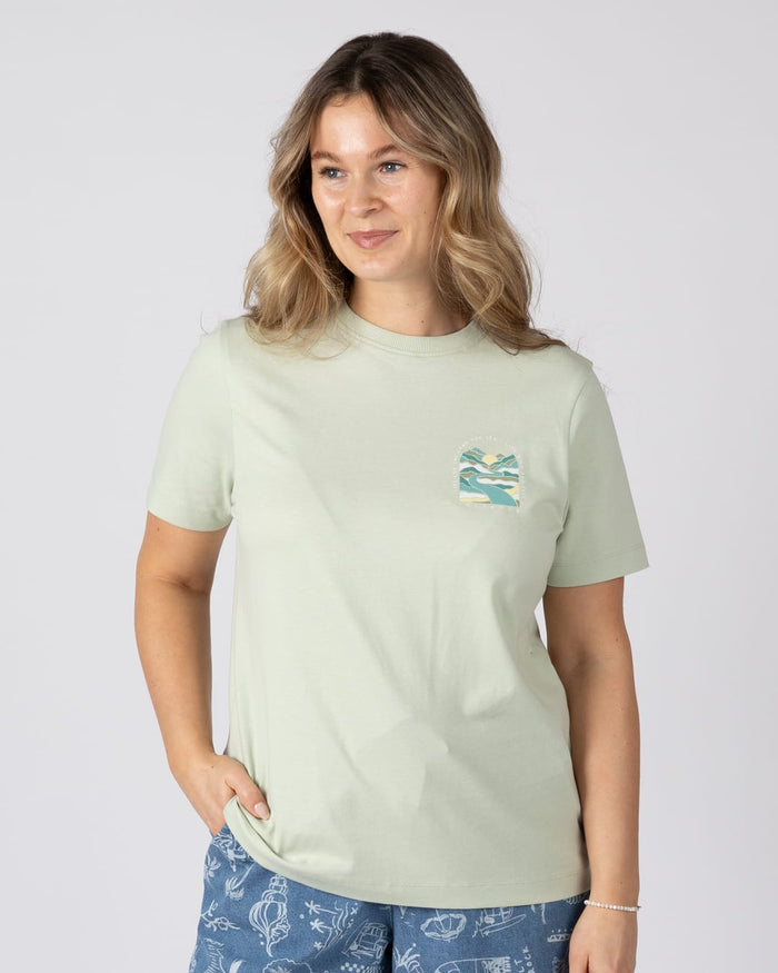 Live Wild Womens Short Sleeve T-Shirt In Light Green