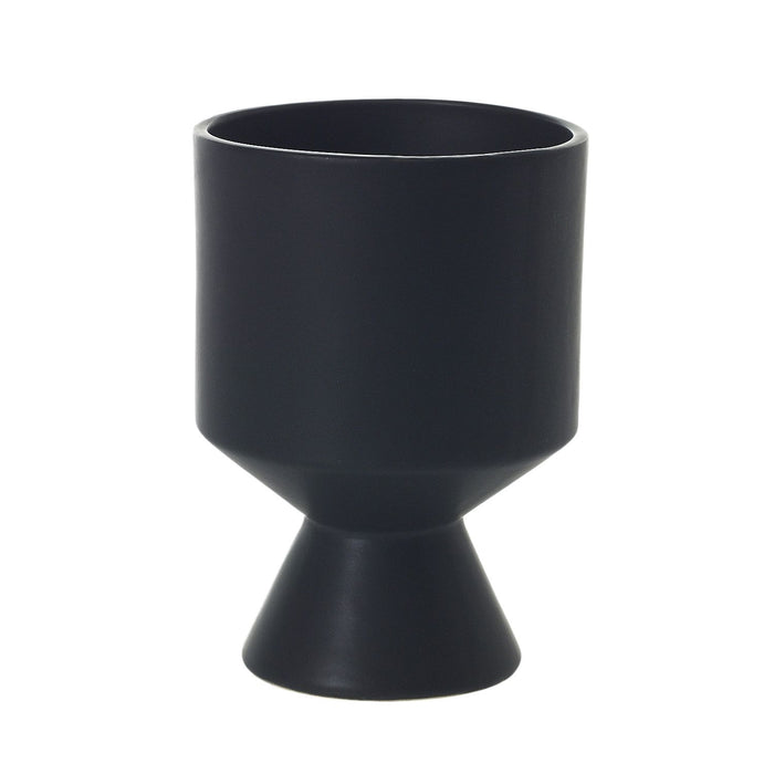 small black contemporary vase pot