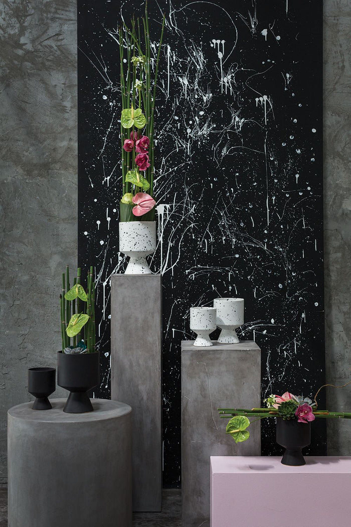 small black contemporary vase pot