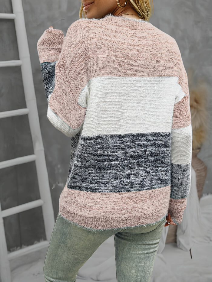 Lorraine - Pull-over femme grande taille color block