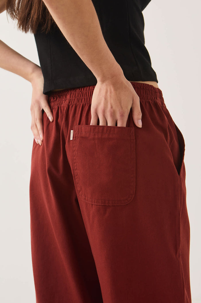 Women's Lounge Pant in the color Dark Brick - Additional Fit image