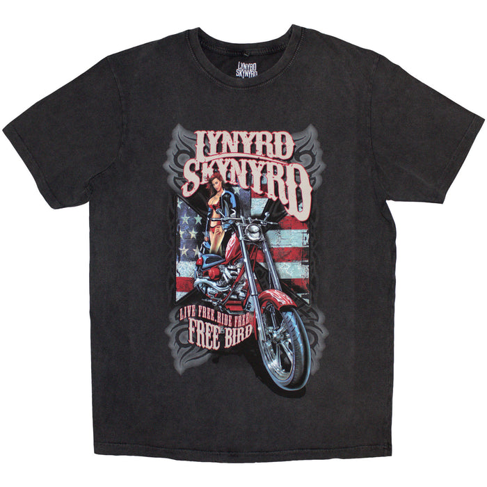 LYNYRD SKYNYRD - RIDE FREE - Stone Wash T-Shirt Grey