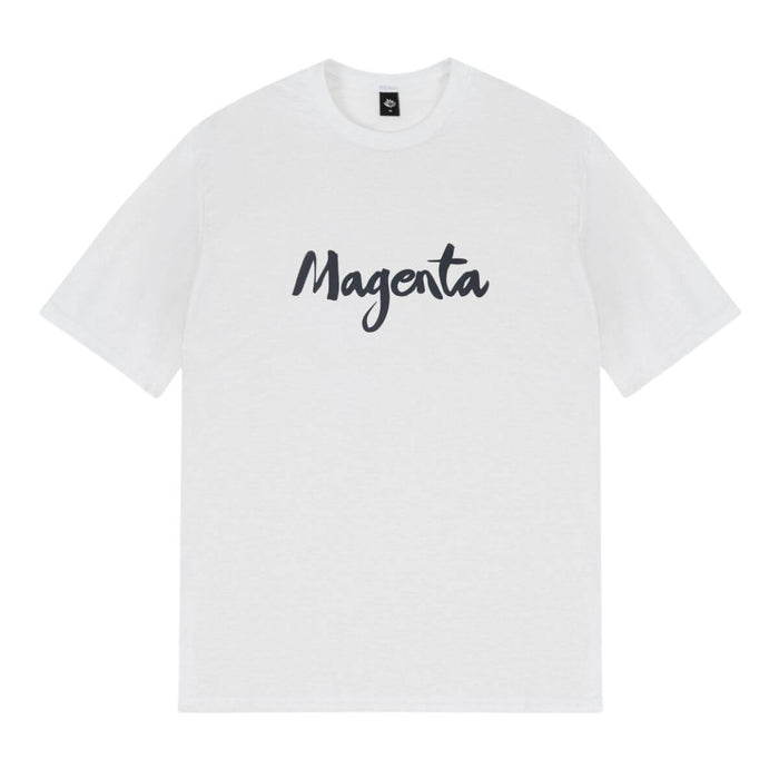 Magenta Script T-Shirt White