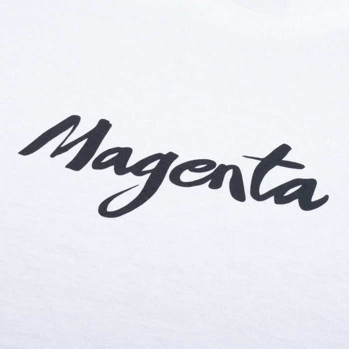 Magenta Script T-Shirt White