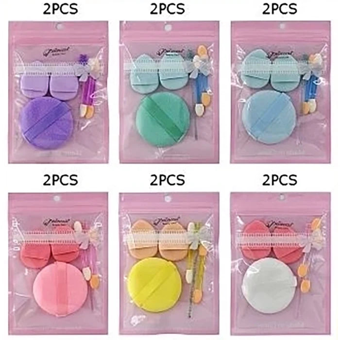 Makeup Sponge and Applicator Set – Portable Cosmetic Powder Puff, Teardrop Mini Sponges, Dual-Sided Eyeshadow Brushes & Mascara Wand Spoolie, Travel-Friendly Beauty Tool Kit (BFB-1062)