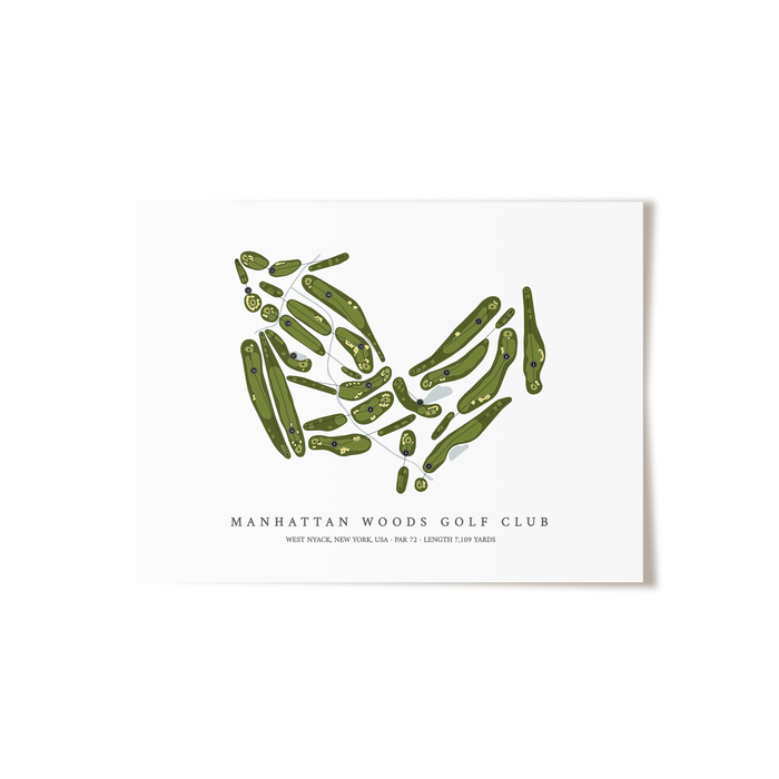Manhattan Woods Golf Club | Golf Course Map | Unframed