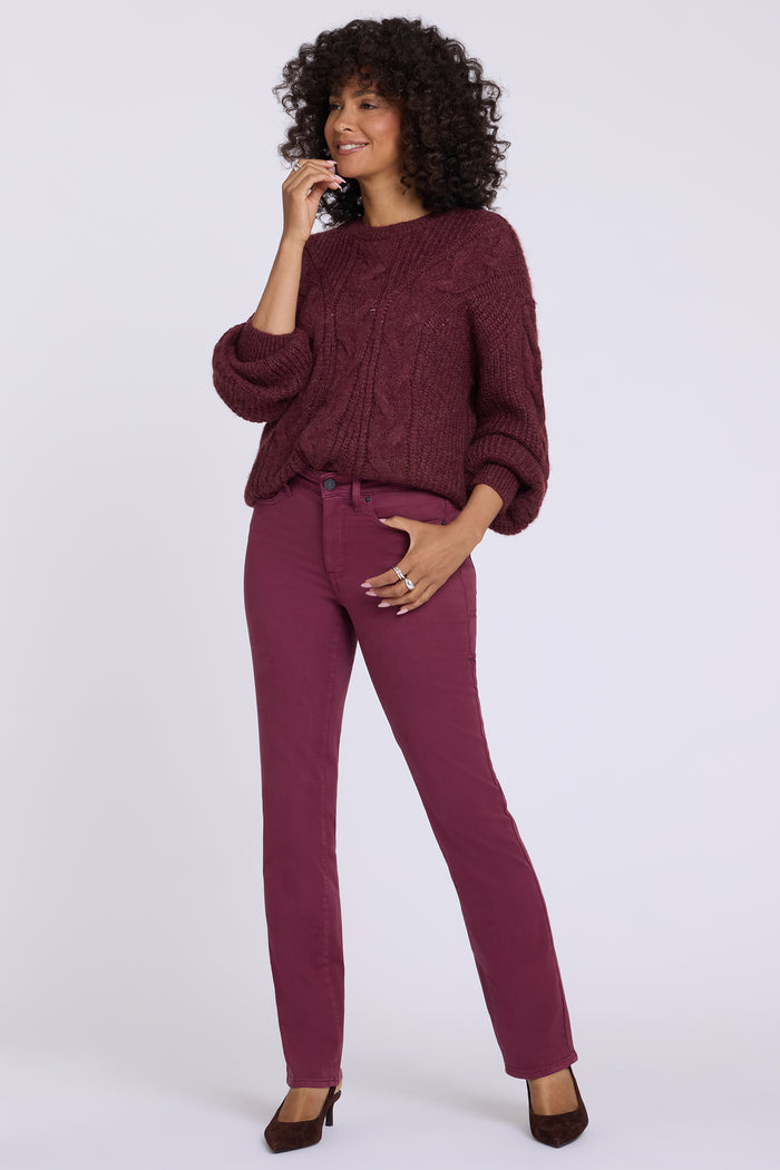 Marilyn Straight Jeans In Petite - True Burgundy