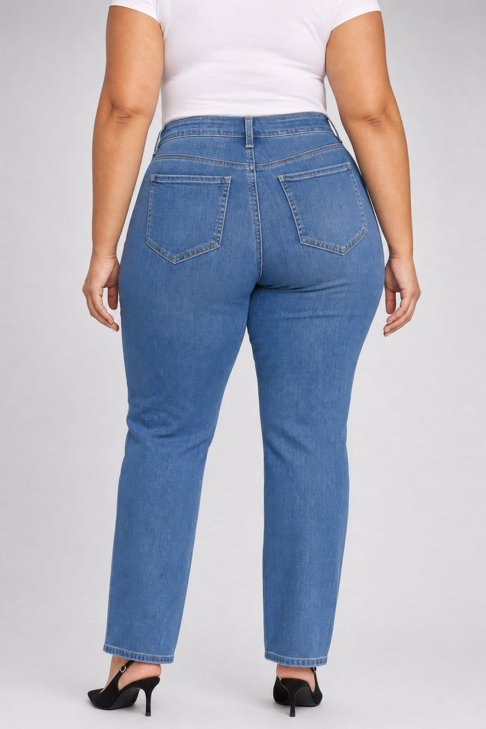 Marilyn Straight Jeans In Plus Size - Redwood